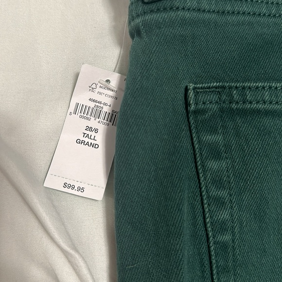3/$100 NWT High Rise Straight Jeans Forest Green size 6 tall - Picture 2 of 5